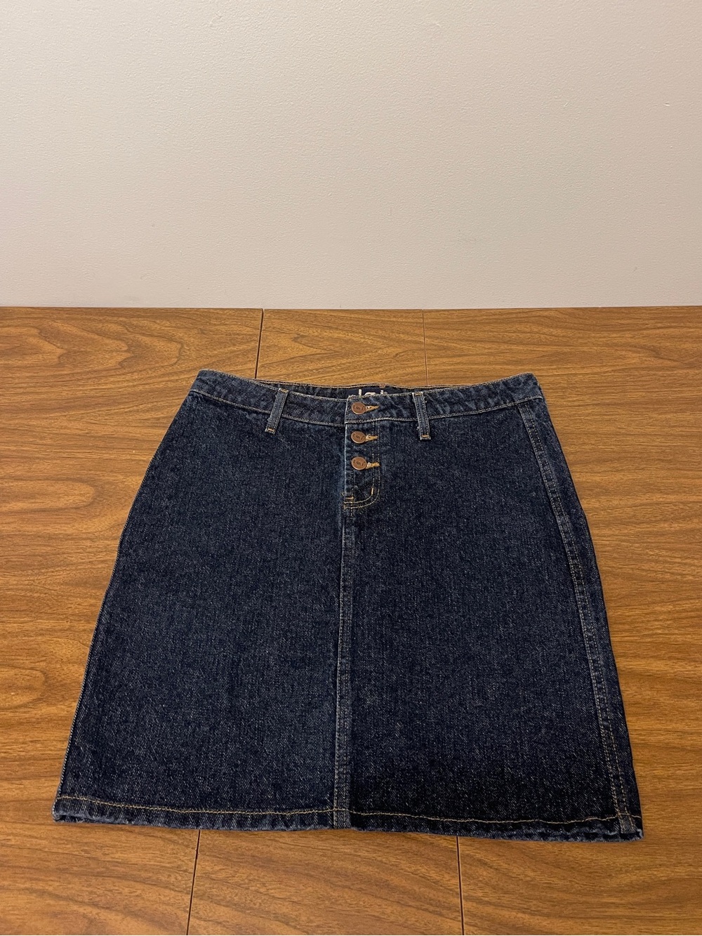 Denim Button Up Dark Wash Skirt